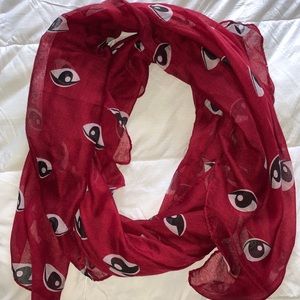 Large Red “Evil Eye” Scarf